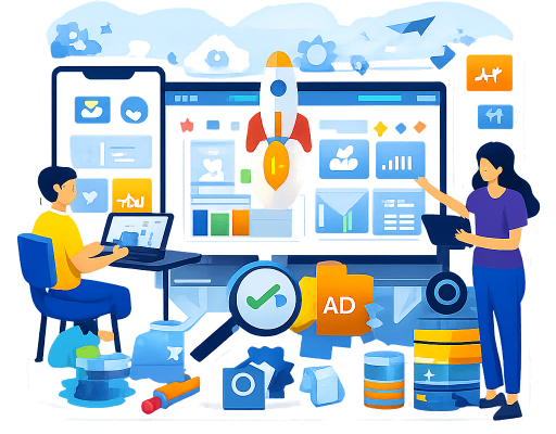 Custom Web Application Development Illustration